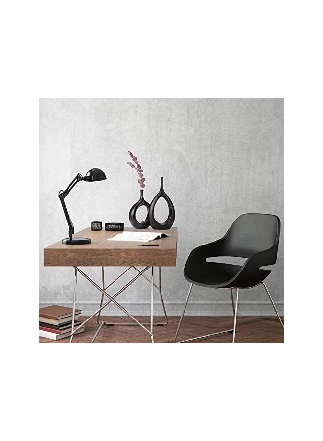 The Bros Ceramic Flower Vase, Hollow Oval Vase for Home Décor Office Decoration, Modern Geometric Vases Figurines Ornament for Living Room Bedroom Dining Table (Short (23.5cm), Black) - Image 5