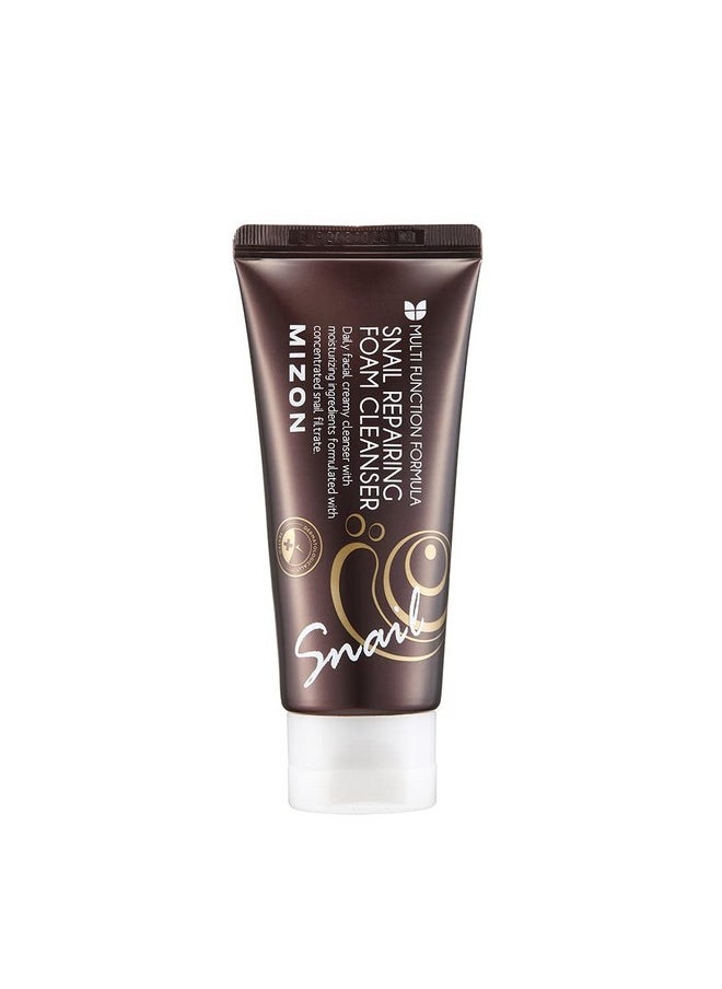 MIZON - Snail Repairing Foam Cleanser, Korean Snail Face Wash, Mild And Soft Face Cleanser For Pores And Blackheads, Moisturizing Formula With Snail Filtrate And Soft Bubbles 2.02 Fl Oz. - Image 1