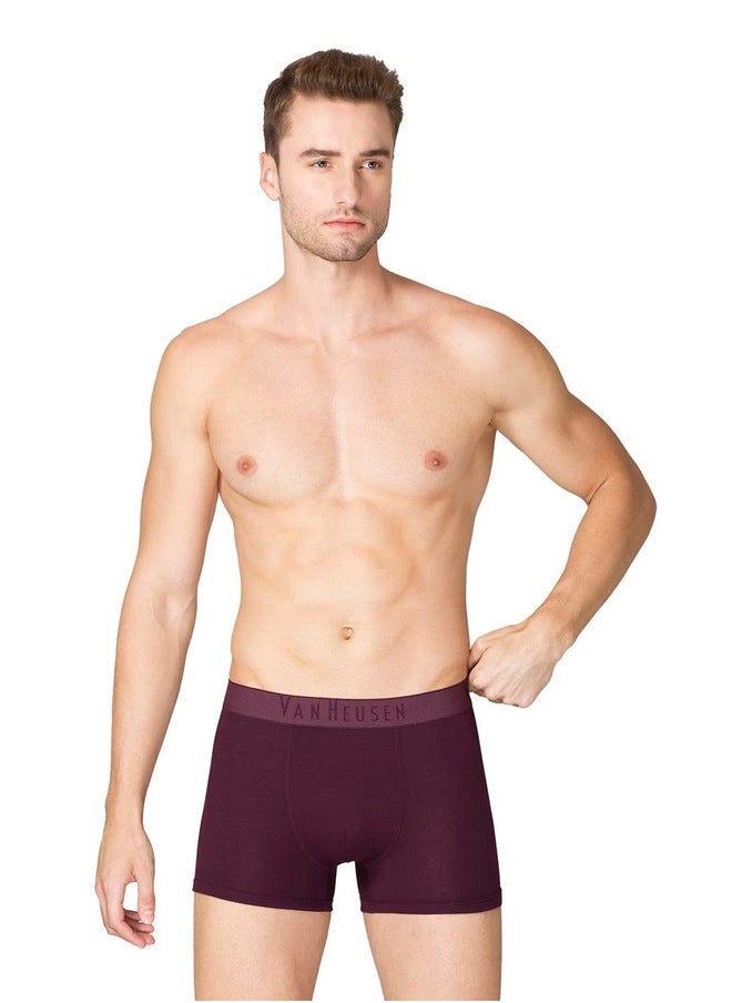 Van Heusen - Van Heusen Men Breathable AIR Series Trunks - Cotton Polyamide Elastane - Colour Fresh, Mesh Stretch, Ultra Soft_20050_Deep Wine_M - Image 1
