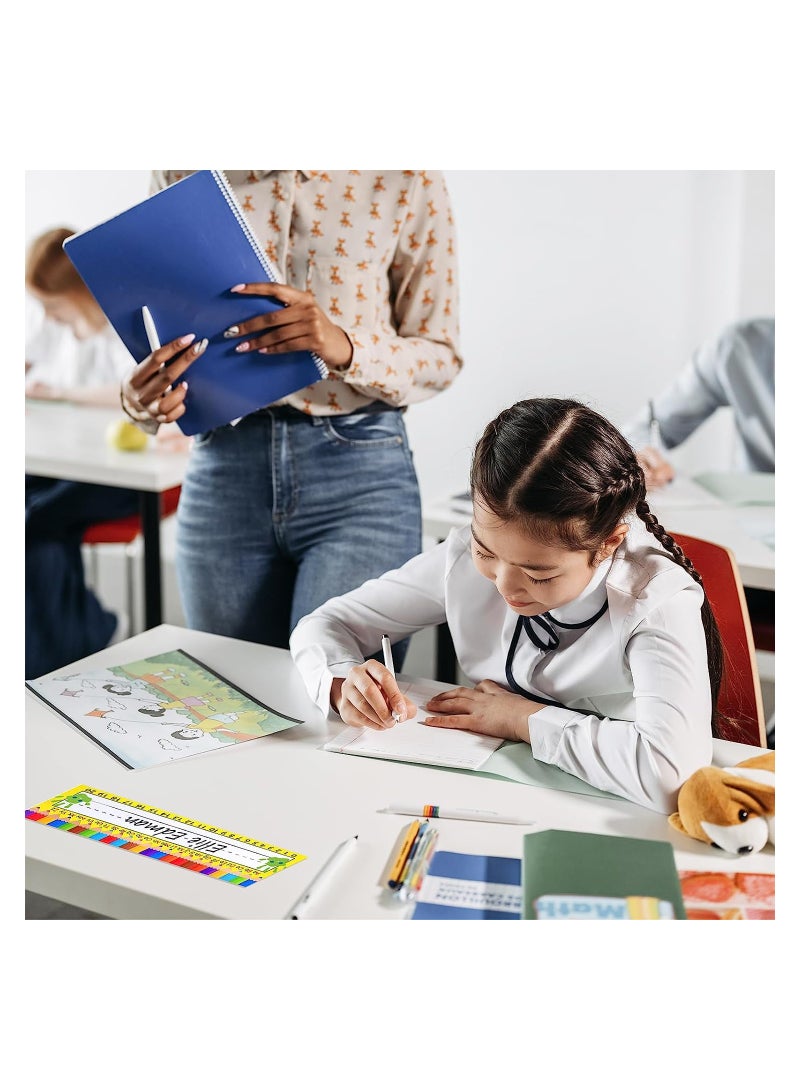 KASTWAVE بطاقات أسماء مكاتب الطلاب، بطاقات أسماء مخطوطة تقليدية مع الأبجدية والرقم، لوازم تعليمية لمكاتب الطلاب في الفصول الدراسية، 60 قطعة (أسلوب قلم رصاص) - Image 3