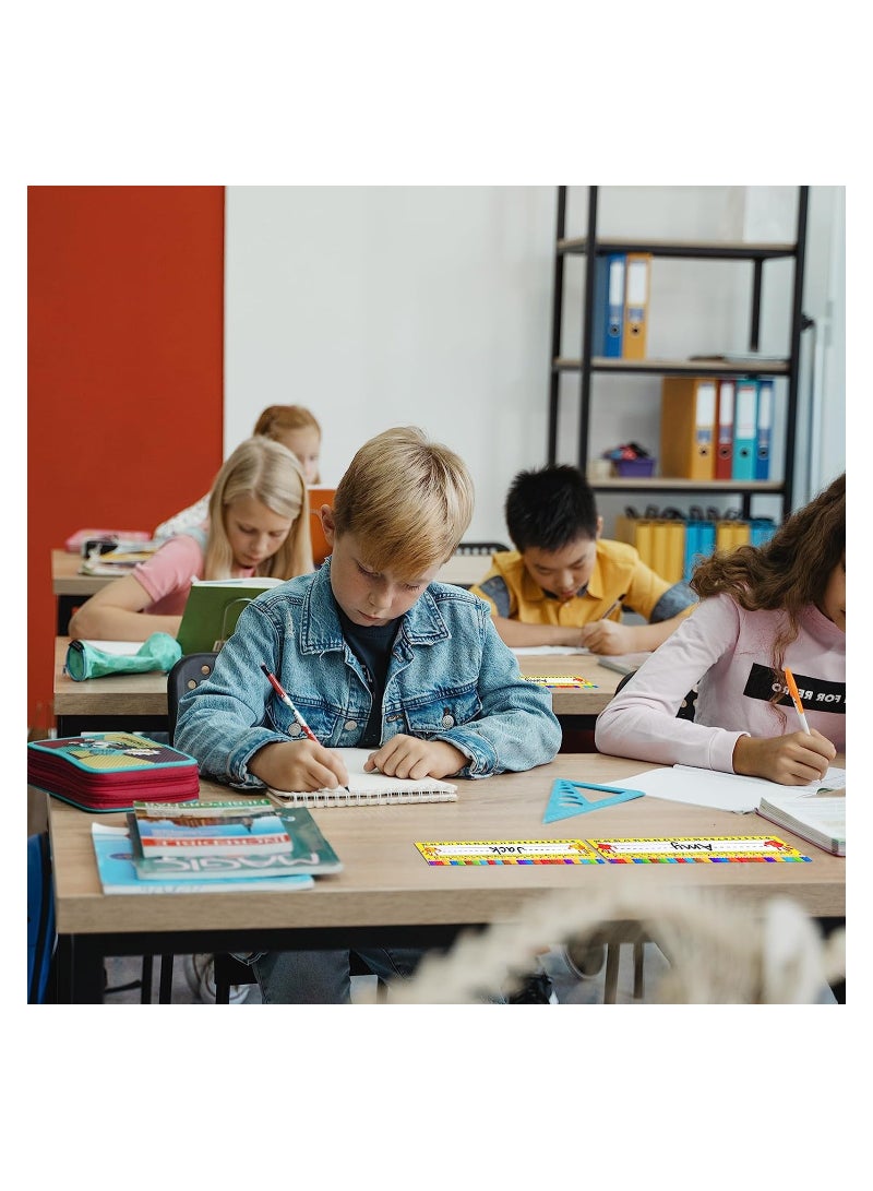 KASTWAVE بطاقات أسماء مكاتب الطلاب، بطاقات أسماء مخطوطة تقليدية مع الأبجدية والرقم، لوازم تعليمية لمكاتب الطلاب في الفصول الدراسية، 60 قطعة (أسلوب قلم رصاص) - Image 4