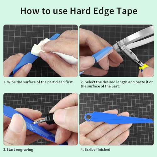stedi Hobby Model Craft Tool Carving Cutting Masking Tape, Scribing Tape,Scribing line, for Engraved,Panel line,Resin,Scale Model,3mmx33m+6mm*33m(2pcs) - Image 2