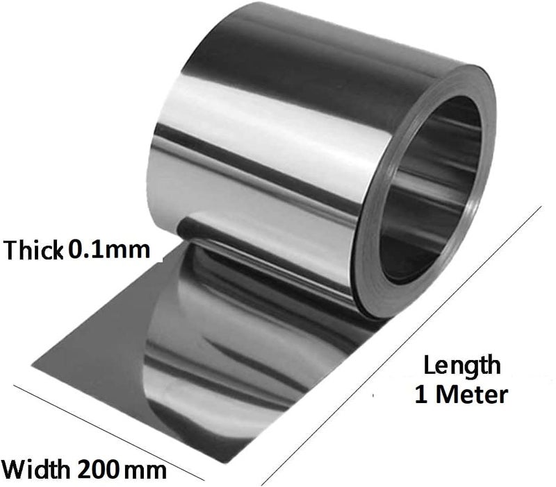 ART IFACT 1 Meter of 304 Stainless Steel Sheet/Foil - 0.1mm Thick x 8 inches Wide - For Decorations Art & Craft/Research & Development (0.1mm Thick X 200mm wide X 1000mm) - Image 2