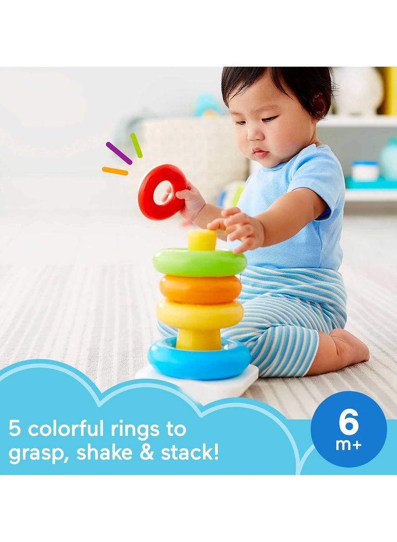 general Baby Stacking Toy Rock a Stack Roly-Poly Base with 5 Colorful Rings for Ages over 6 Months - Image 3