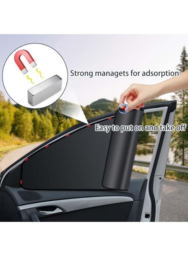 HaDoii 4 Pcs Magnetic Car Privacy Curtains – 100% Blackout Window Shades, Blocks Light & Keeps Cooler – For Napping, Changing, Camping - Image 4