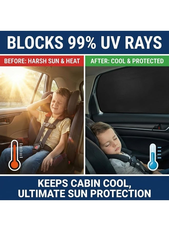 HaDoii 4 Pcs Magnetic Car Privacy Curtains – 100% Blackout Window Shades, Blocks Light & Keeps Cooler – For Napping, Changing, Camping - Image 2