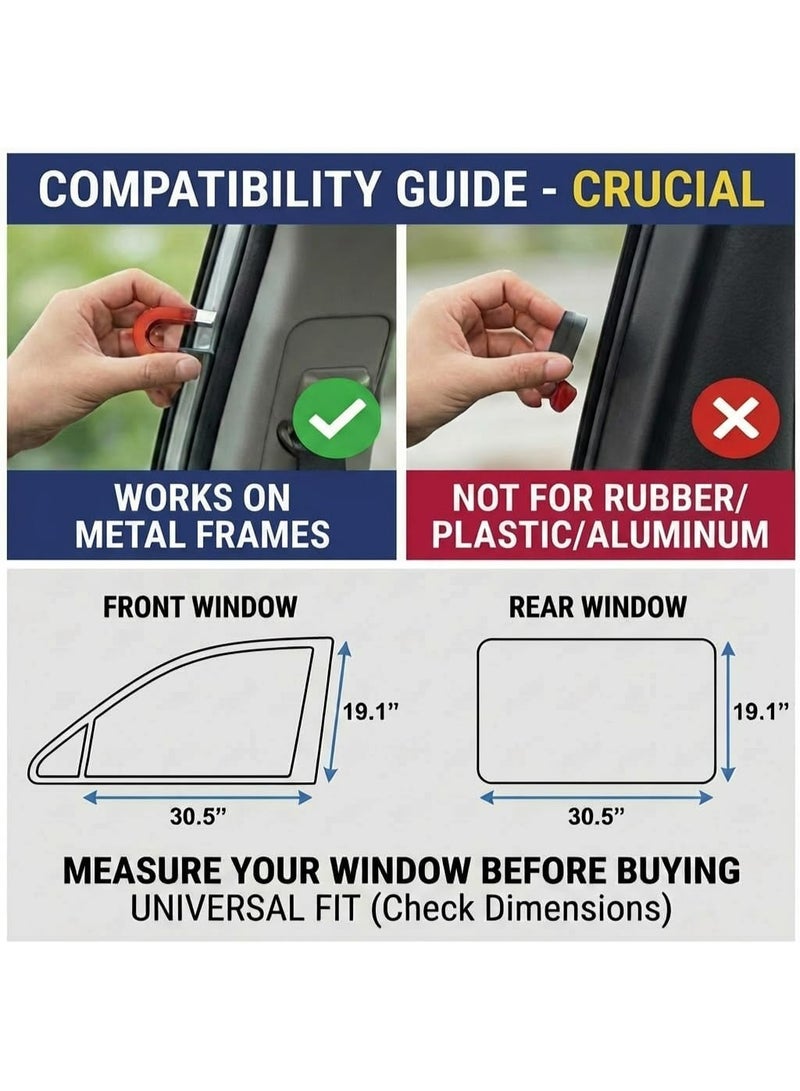 HaDoii 4 Pcs Magnetic Car Privacy Curtains – 100% Blackout Window Shades, Blocks Light & Keeps Cooler – For Napping, Changing, Camping - Image 3