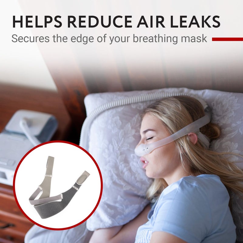 IMPRESA حزام قناع CPAP بديل من إمبريسا - متوافق مع رأس Philips Respironics DreamWear و ResMed AirFit N30i و P30i - حزام قناع قابل للتعديل من قماش مرن ورغوة - ملاءمة خالية من التسرب - Image 3