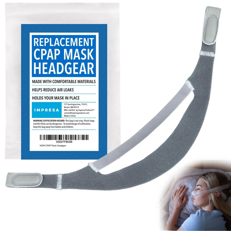 IMPRESA حزام قناع CPAP بديل من إمبريسا - متوافق مع رأس Philips Respironics DreamWear و ResMed AirFit N30i و P30i - حزام قناع قابل للتعديل من قماش مرن ورغوة - ملاءمة خالية من التسرب - Image 1