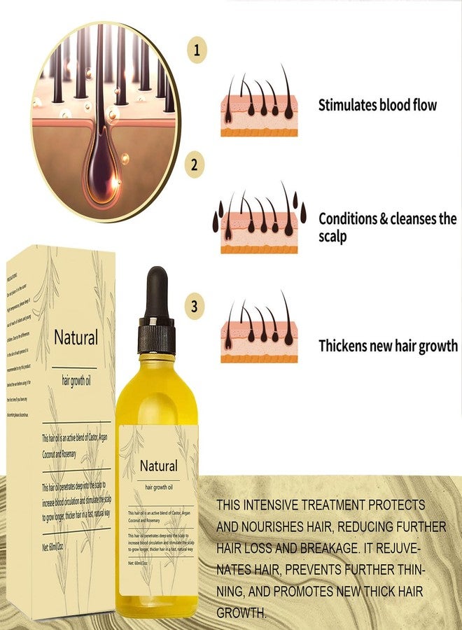 Kisinly Natural Hair Growth Oil, 1 PCS Rosemary Oil for Hair Growth Organic, Hair for Dry Damaged Hair and Growth - Image 4