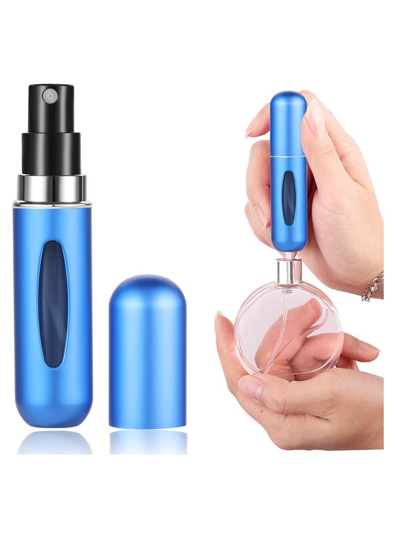 زجاجة رذاذ عطر فارغة صغيرة محمولة قابلة لإعادة الملء بسعة 5 مل، زجاجة عطر رذاذ للسفر والرحلات (ازرق) - Image 1