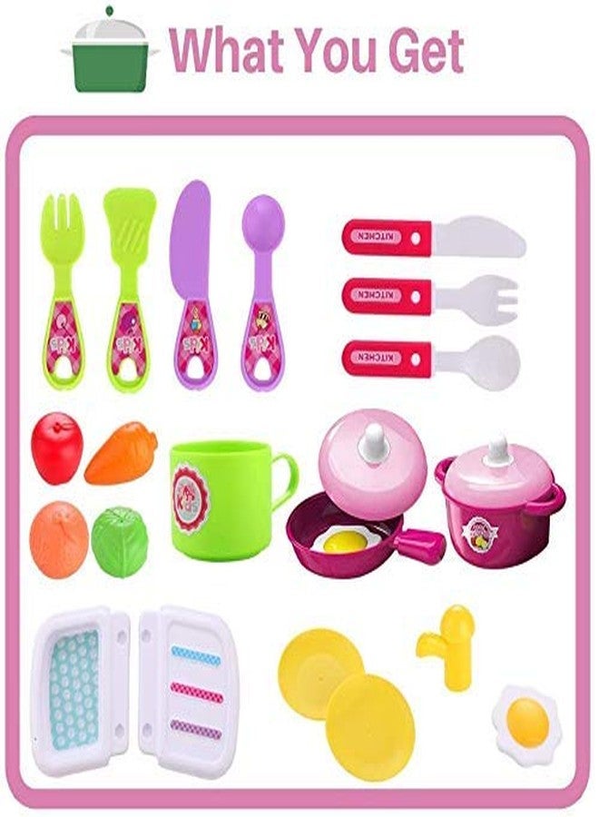 SHIPEASE Portable Suitcase Shape Little Chef Kitchen Cooking Set Pretend Play Toys Dinnerware Play Set with Food Accessories for Kids Boys Girls (Multicolor) - Image 3