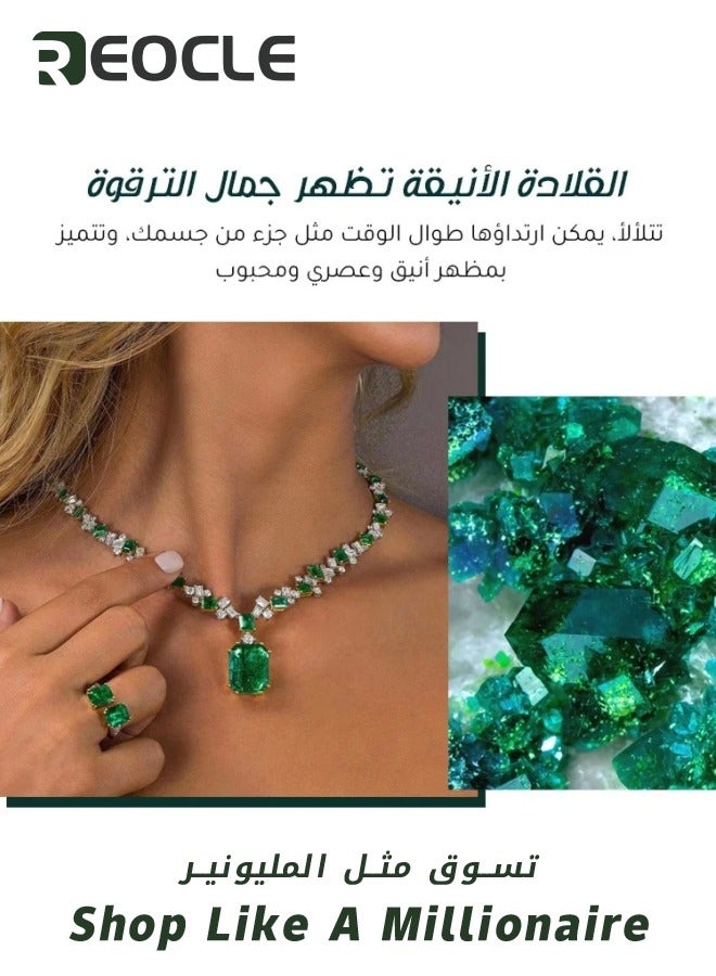 ريوكل مجموعة ساعات نسائية مكونة من 6 قطع بسوار من سبائك معدني وساعة كوارتز فاخرة مع أساور وقلادات وأقراط وخواتم وديكور هدية أنيقة للنساء - Image 2