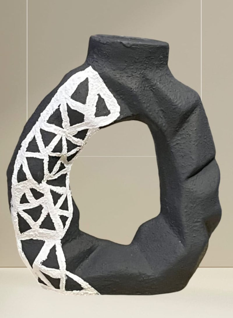 color zone pottery Pottery vase for home decor, modern statues - Image 1