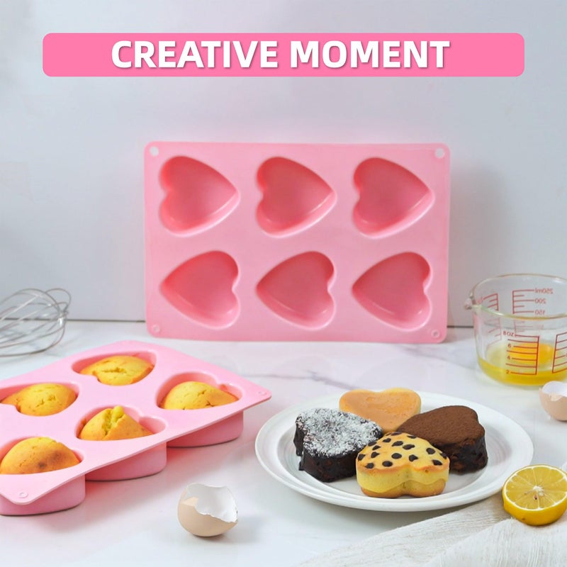 KKDINDAN Heart Shaped Silicone Mold, KKDINDAN Set of 2 Nonstick Soap Mold, For Baking, Chocolate, Cake, Cupcake, Brownies, Jelly, Soap, Candy - Image 5