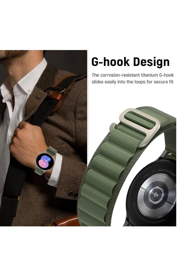 Generic Alpine Loop 22mm Compatible WithSamsung Galaxy Watch 46mm , Durable Sport Nylon Strap With Titanium G Hook  Olive Green  - Image 2