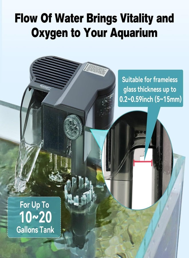 hygger Hang On Back Aquarium Filter, Small Fish Tank Filter Waterfall Filtration System, Adjustable Water Flow with Surface Skimmer, Replaceable Sponge Quiet Hanging Filter for Tank 10~20 Gal - Image 2