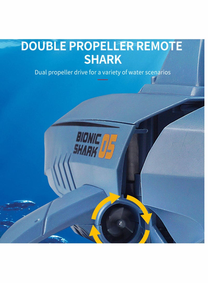 SYOSI Remote Control Shark Toys for 3 4 5 6 Year Old Boys Alpharev A801 Shark Toys for Kids Simulated RC Shark for Swimming Pool Bathroom Great Gift for Kids with Rechargeable Battery Blue - Image 4