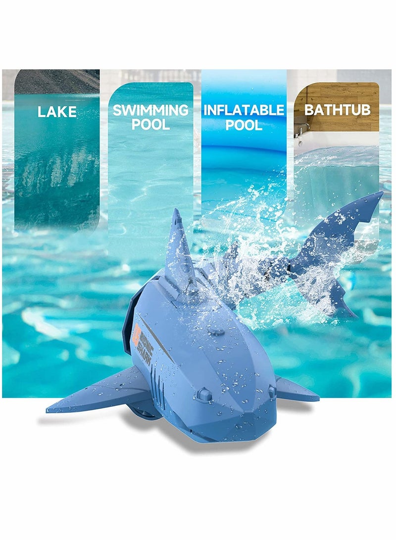 SYOSI Remote Control Shark Toys for 3 4 5 6 Year Old Boys Alpharev A801 Shark Toys for Kids Simulated RC Shark for Swimming Pool Bathroom Great Gift for Kids with Rechargeable Battery Blue - Image 3