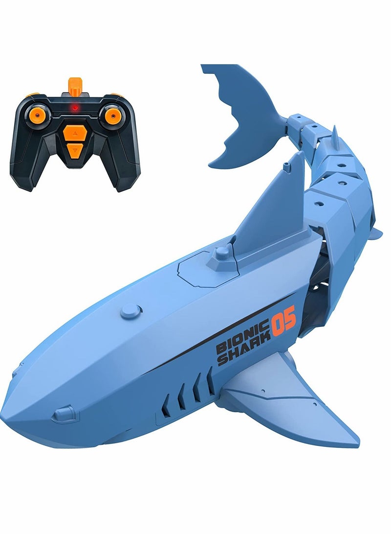 SYOSI Remote Control Shark Toys for 3 4 5 6 Year Old Boys Alpharev A801 Shark Toys for Kids Simulated RC Shark for Swimming Pool Bathroom Great Gift for Kids with Rechargeable Battery Blue - Image 1
