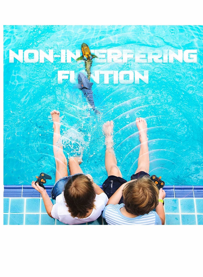 SYOSI Remote Control Shark Toys for 3 4 5 6 Year Old Boys Alpharev A801 Shark Toys for Kids Simulated RC Shark for Swimming Pool Bathroom Great Gift for Kids with Rechargeable Battery Blue - Image 2
