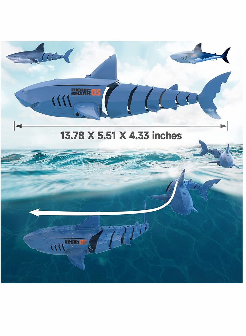 SYOSI Remote Control Shark Toys for 3 4 5 6 Year Old Boys Alpharev A801 Shark Toys for Kids Simulated RC Shark for Swimming Pool Bathroom Great Gift for Kids with Rechargeable Battery Blue - Image 5