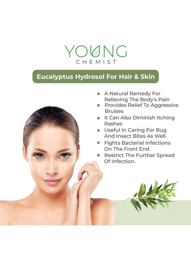 Young Chemist Natural Eucalyptus Hydrosol Distilled Floral Water for Skin, Hair, Aromatherapy, and Cleaning In 1 Litre Bottle - Image 3