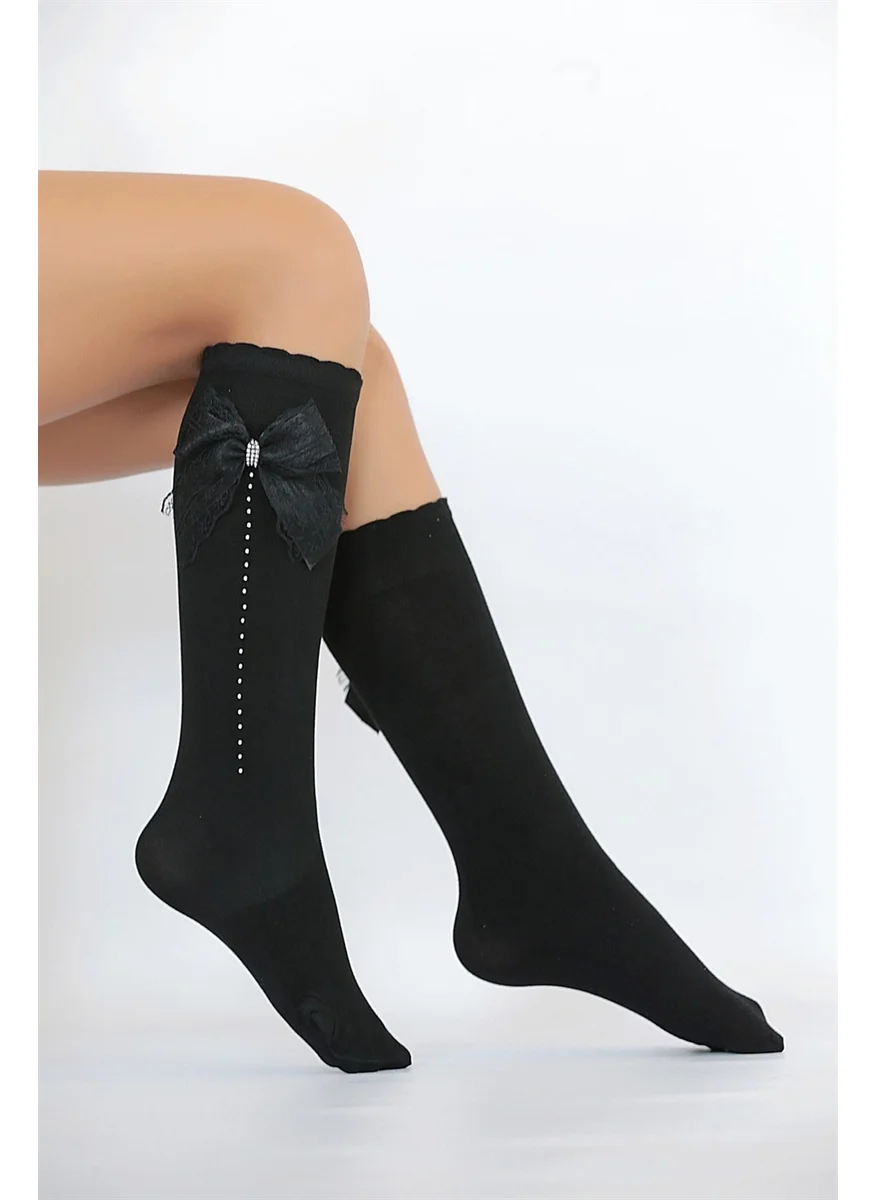 DayMod Fancy Soft Kids Knee High Socks Black
