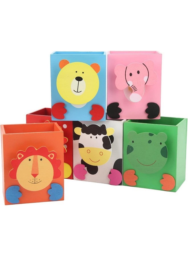 Sillyme Return gifts kids birthday party in bulk - Stationary wooden pencil stand - School children animal theme Stand (2pcs) - Image 2