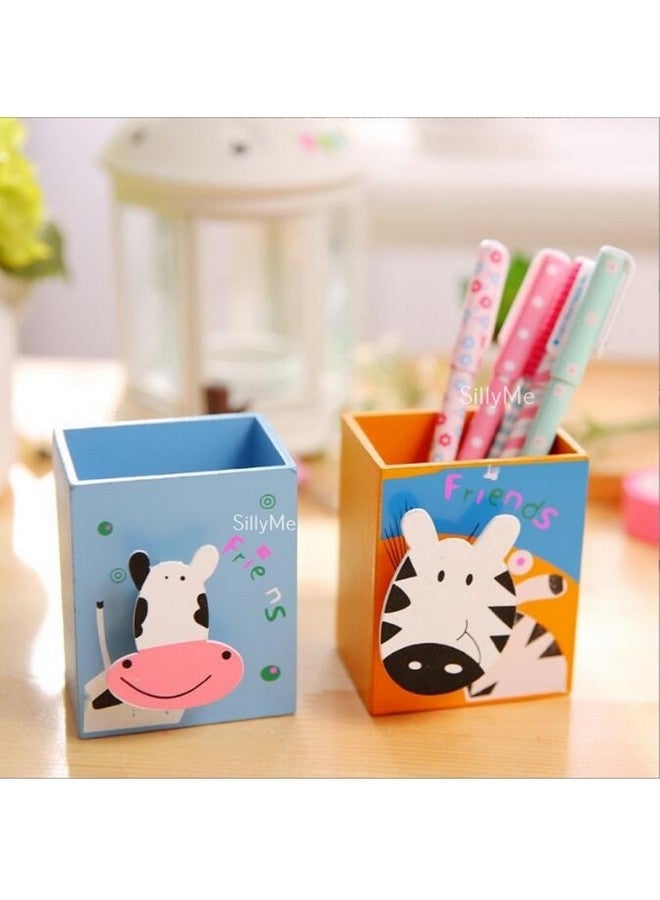 Sillyme Return gifts kids birthday party in bulk - Stationary wooden pencil stand - School children animal theme Stand (2pcs) - Image 4