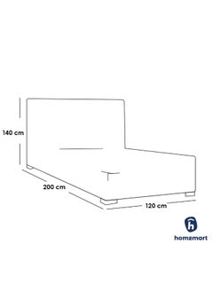 Homzmart Swedish Wood and MDF single Bed 140x120x200 cm - Beige  - Image 2