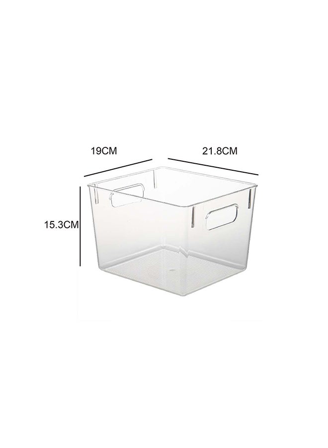Noon East 4 Pieces Clear Square Storage Bins With Handles – Bpa-Free, Heavy-Duty 10Kg Capacity, Multi-Purpose Organizer For Pantry, Closet, Laundry Room, Kitchen, Bathroom,Under Sink Organization 21.8 X 19 X 15.3Cm - Image 2