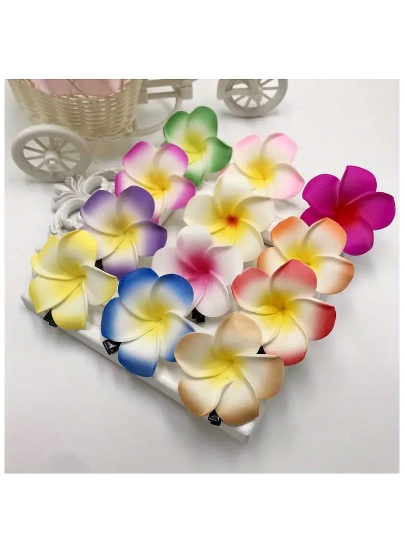 Generic Elegant Hair Clip Set With Flower Design - 12 Pieces.  - Image 1