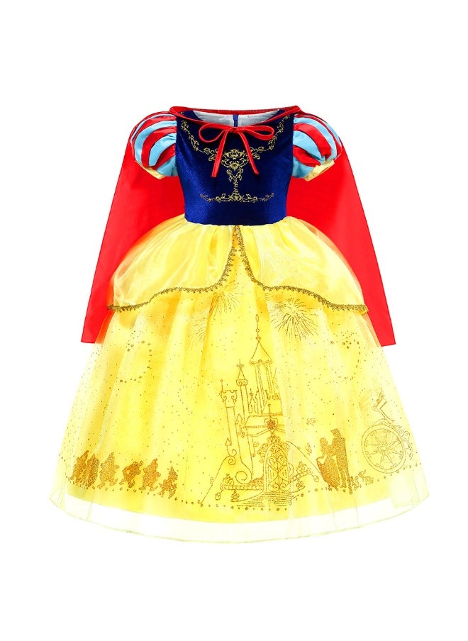 NIBEMINENT Snow White dress for girls, children's performance costume, baby's birthday puffy dress, autumn and winter Halloween costume  - Image 1