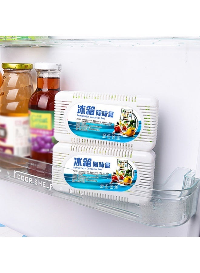 Fridge Deodorizer Box 2 Pack – Large 55g Activated Charcoal Refrigerator & Freezer Deodorizer – Removes Unpleasant Odours, Keeps Food Fresh, Prevents Bacteria Growth – Long-Lasting Odour Absorber Freshener - Image 1