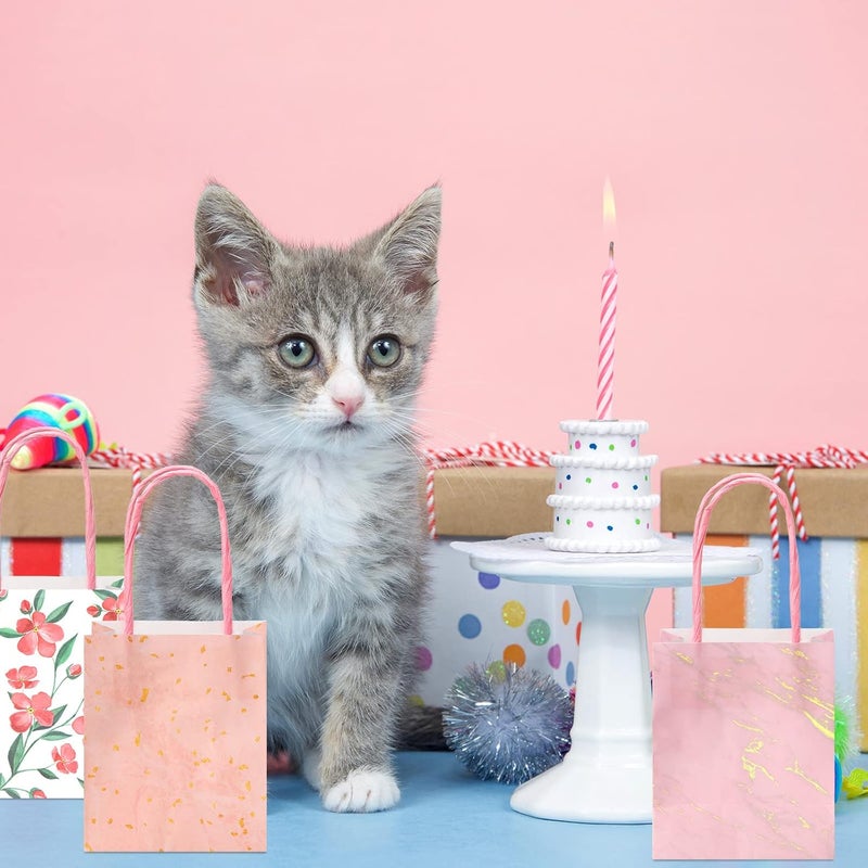 Teling حقائب هدايا زهور صغيرة مزينة بـ 24 قطعة مع مقبض - شكراً لك - يوم الأم - حقائب زهور صغيرة - هدايا حفلات بالجملة للنساء والمعلمات - Image 5