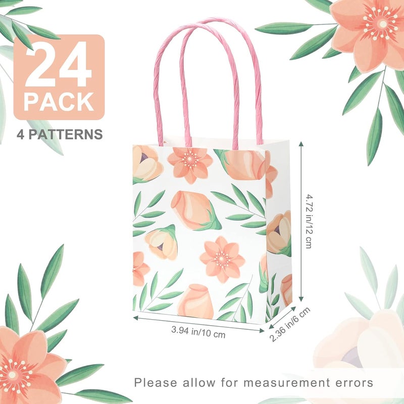 Teling حقائب هدايا زهور صغيرة مزينة بـ 24 قطعة مع مقبض - شكراً لك - يوم الأم - حقائب زهور صغيرة - هدايا حفلات بالجملة للنساء والمعلمات - Image 2