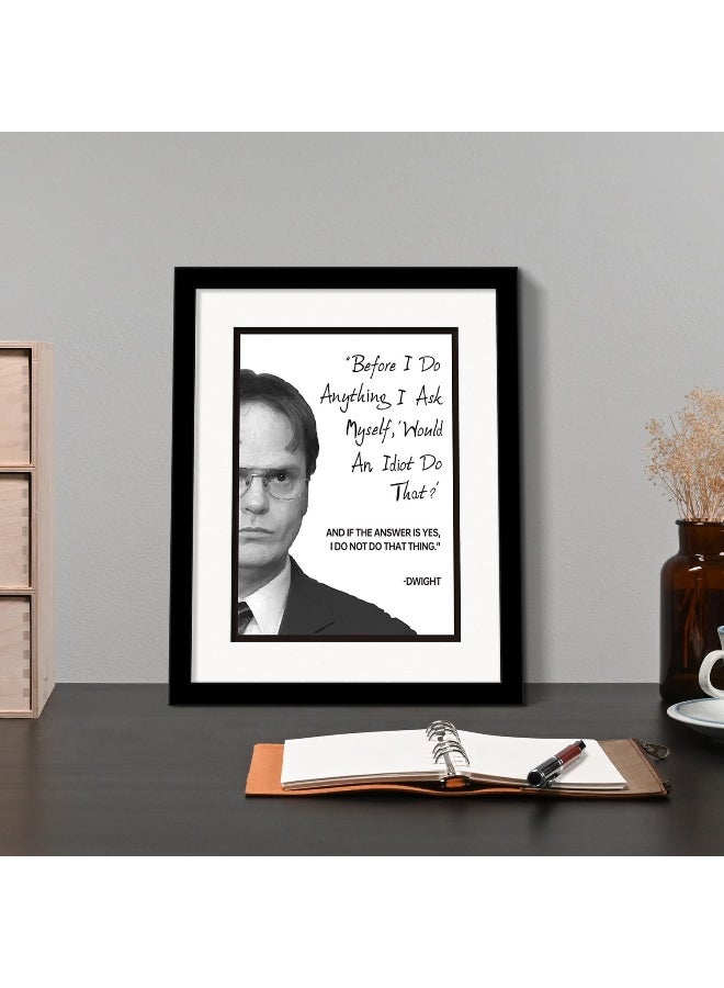 Home Trove Homazing The Office Michael Scott + Dwight Schrute Motivational Quote Frame Wall Art Decor 8X10 The Office Gift - You Miss 100% Of The Shots You Dont Take - The Office Merchandise  - Image 4