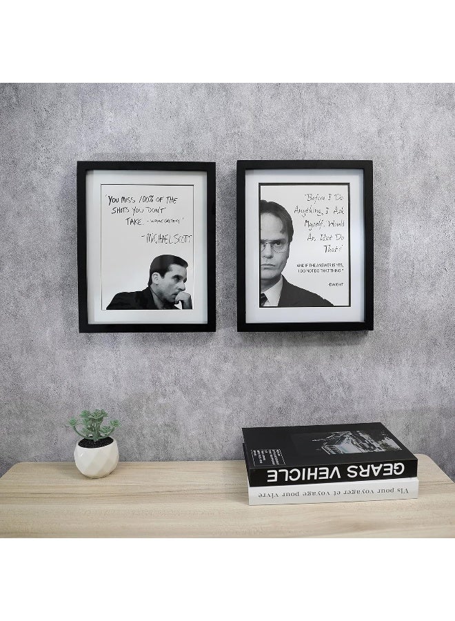 Home Trove Homazing The Office Michael Scott + Dwight Schrute Motivational Quote Frame Wall Art Decor 8X10 The Office Gift - You Miss 100% Of The Shots You Dont Take - The Office Merchandise  - Image 5