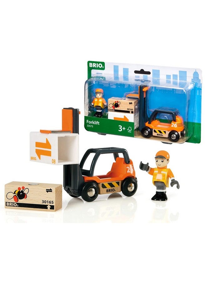 Brio لعبة قطار خشبي 4 قطع من وورلد 33573 مع رافعة للأطفال من عمر 3 سنوات وما فوق - Image 2