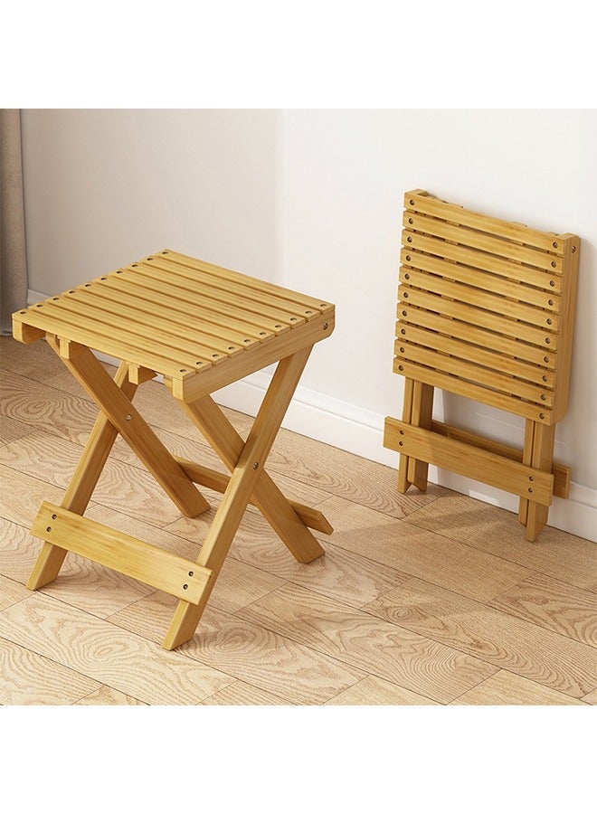 Solerconm Foldable Chair Step Stool – Compact Folding Camping Stool for Indoor & Outdoor Use, Lightweight and Portable, Wood Grain Color, 28×28×40cm  - Image 2