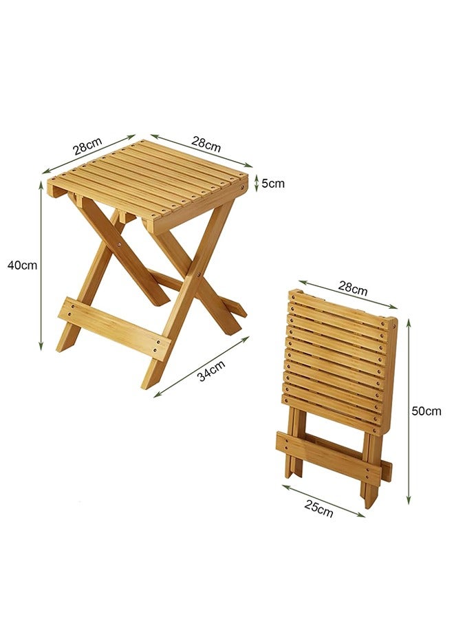 Solerconm Foldable Chair Step Stool – Compact Folding Camping Stool for Indoor & Outdoor Use, Lightweight and Portable, Wood Grain Color, 28×28×40cm  - Image 3