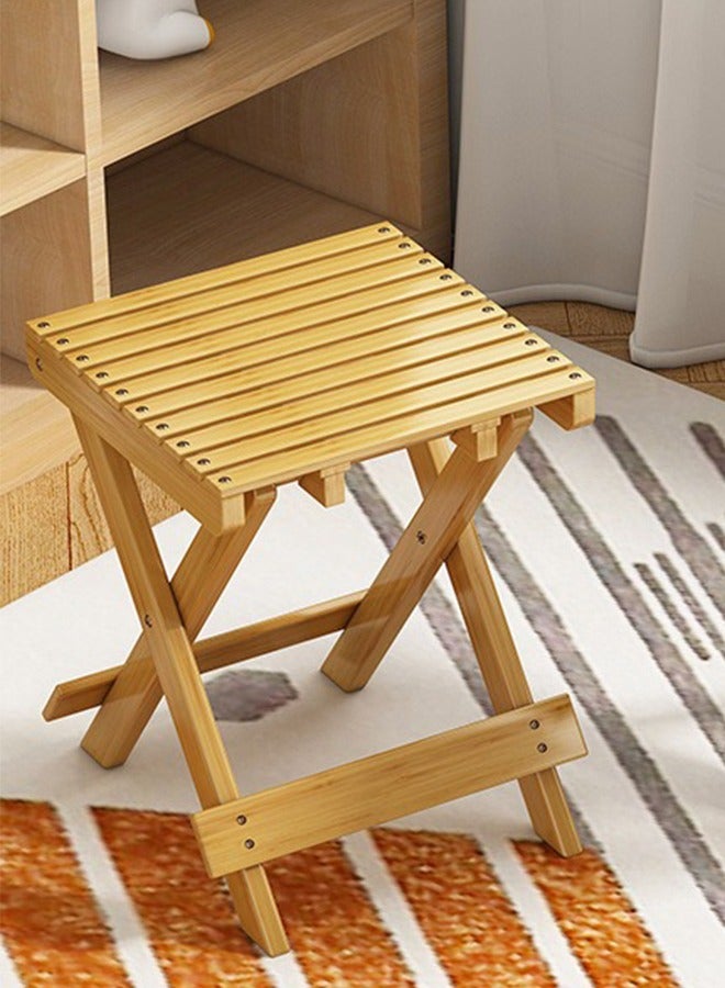 Solerconm Foldable Chair Step Stool – Compact Folding Camping Stool for Indoor & Outdoor Use, Lightweight and Portable, Wood Grain Color, 28×28×40cm  - Image 5