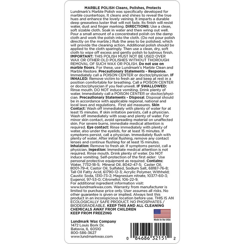 LUNDMARK بوليش الرخام لوندمارك، 10 أونصة، 3215F10 - Image 2