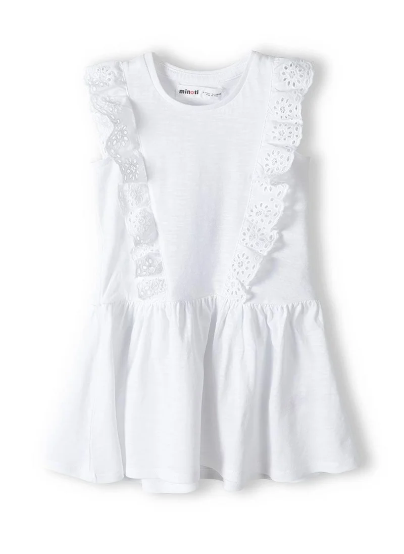 MINOTI Teen Girls Sleeveless Dress with Broderie Ruffle