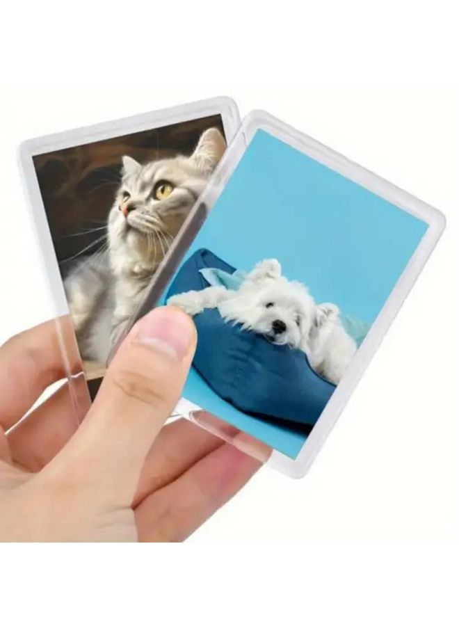 12pcs Acrylic Magnetic Photo Frames Transparent Refrigerator Display Holders for Home Office Decor - Image 5