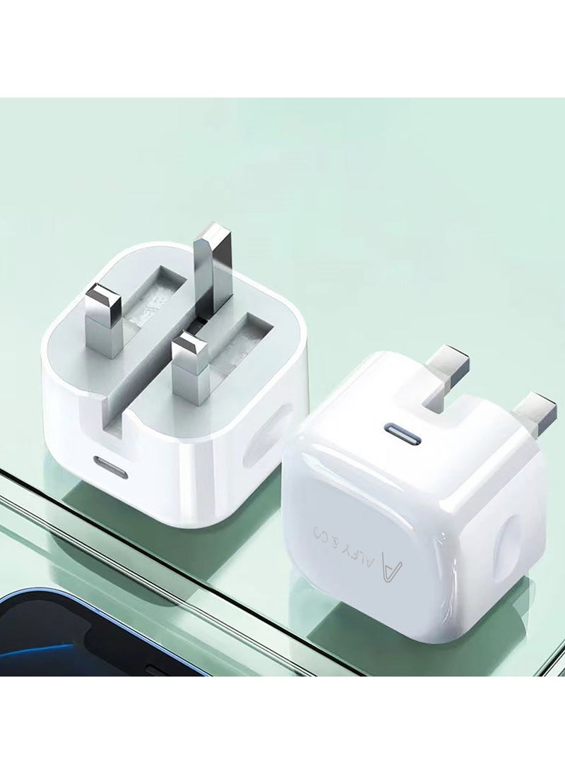 ALFY & CO - iPhone Charger Type C PD 20W Fast USB C Charger iPhone 15 Fast Charger Head Type-C Power Plug Universal Travel Adapter USB-C Plug for iPhone 15/15 Pro Max/15 Pro/15 Plus/14/13/12/11,etc White - Image 1