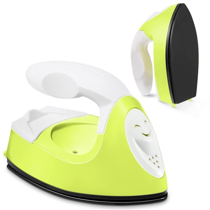 MINI CRAFT IRON MINI HEAT PRESS SMALL PORTABLE TINY IRON WITH CHARGING BASE ACCESSORIES FOR FUSE BEADS PATCH DIY SHOES TSHIRTS HEAT TRANSFER VINYL PROJECTSFRUIT GREEN