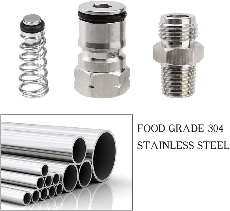 OneBom Ball Lock Post with Poppets, 1/4’’ Male NPT Hex Nipple, 19/32"-18 Gas/Liquid Corny Keg Adapter (Gas) - Image 3