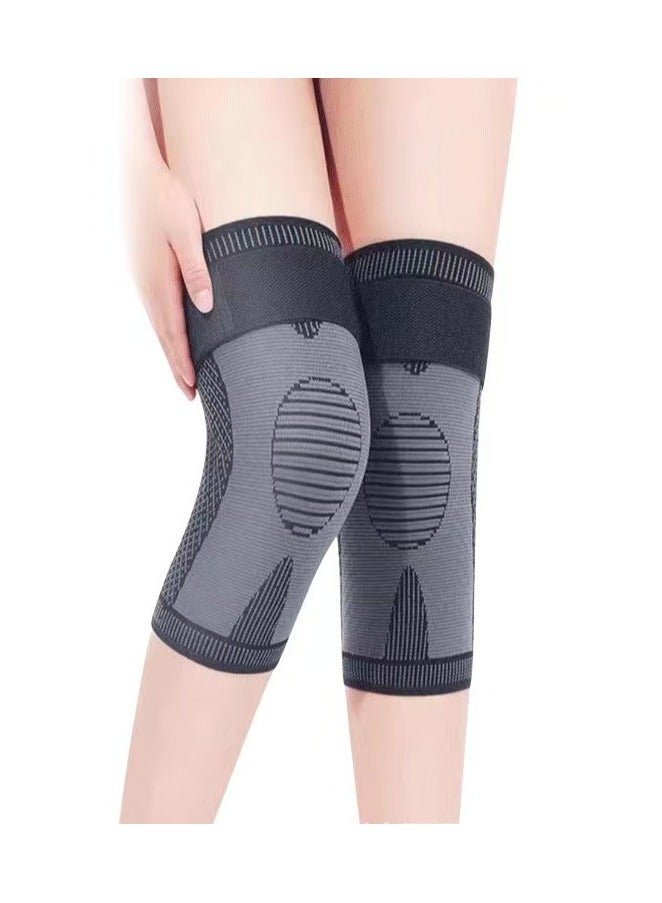 Generic 2-piece Sports Protective Knee Pads Knee Brace Compression Knee Sleeve for Men  Women Winter Warm Knee Brace Pads Self Heating Knee Sleeve Thermal Leg Warmer Sports Knee Protector  - Image 2